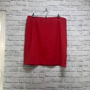J. Jill Red Pull On Stretch Knee Length Skirt XL Tall